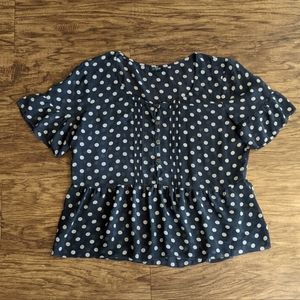 J. Crew Sheer Crop top polka dots
